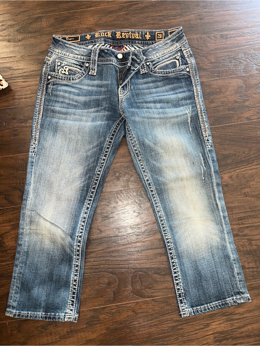 Vintage Y2K Rock Revival Women’s Faded Blue Straight Jeans